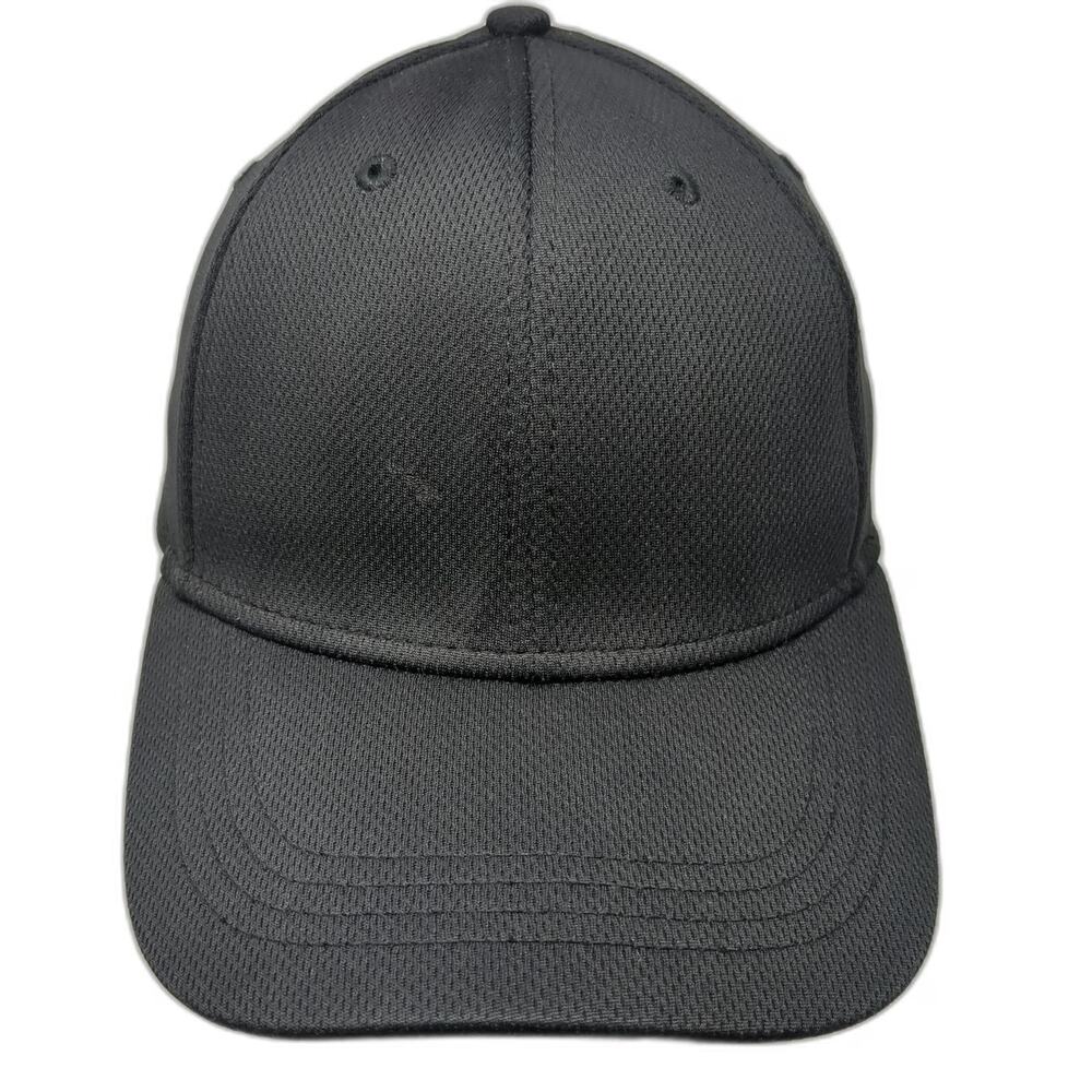 Athletic Works Baseball Cap Black M Mesh Texture Recycled Polyester Stretch Hat
